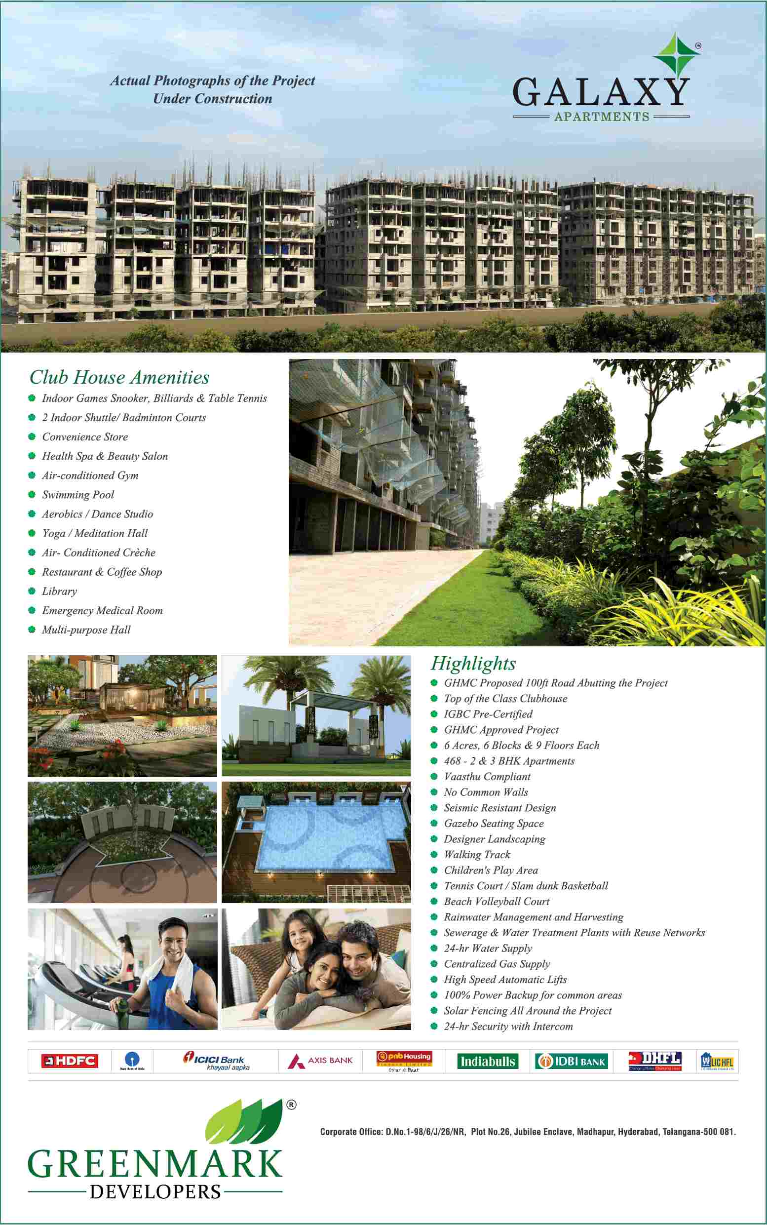 Reside at Greenmark Galaxy and enjoy the clubhouse amenities in Hyderabad